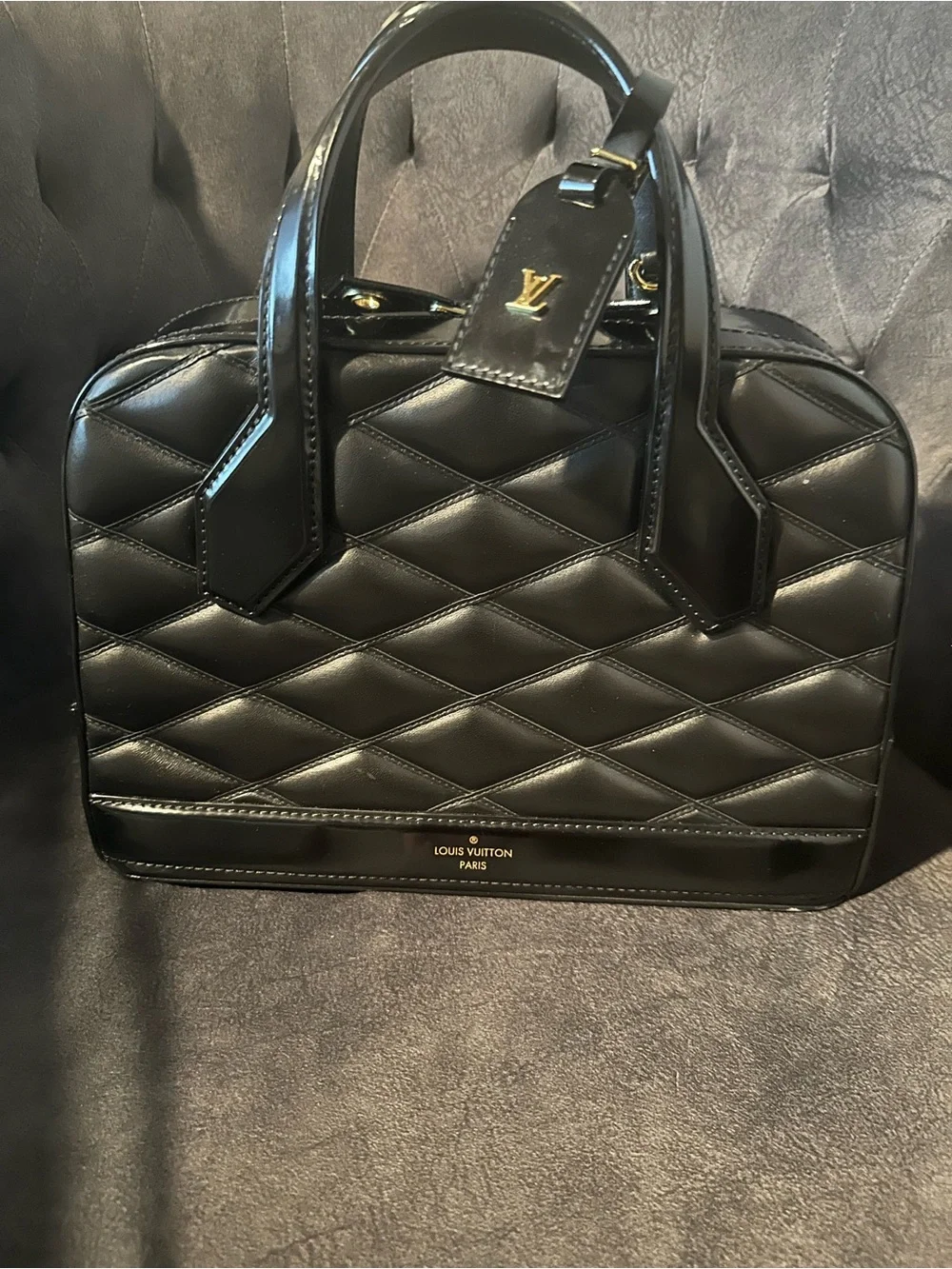 Louis Vuitton Black Dora PM Malletage